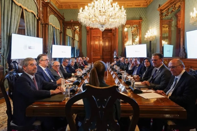 Claudia Sheinbaum Pardo Recibe a la Delegación  Oficial de Brasil en Palacio Nacional  